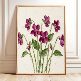Poster Arte de Parede Violeta Magenta Minimalista - Impre