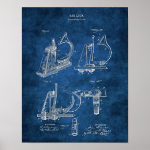 Poster Arte de Patente de Bloqueio de Oar de Barco de Lin