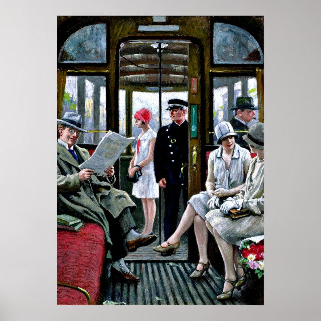Poster Arte de Paul-Gustave Fischer - Copenhagen Tram (Frente)