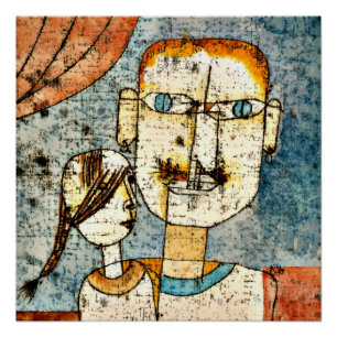 Pôster Arte de Paul Klee: Adão e Pequena Eva,