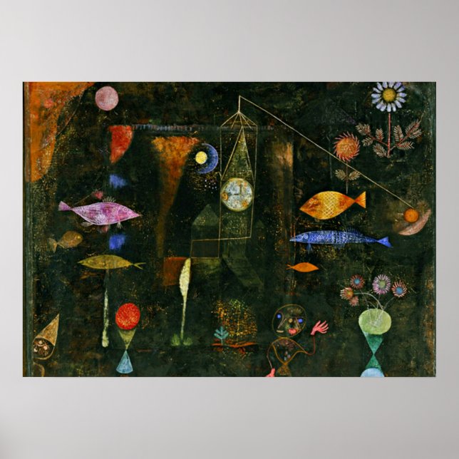 Pôster Arte de Paul Klee: Magia de Peixes, famosa pintura (Frente)