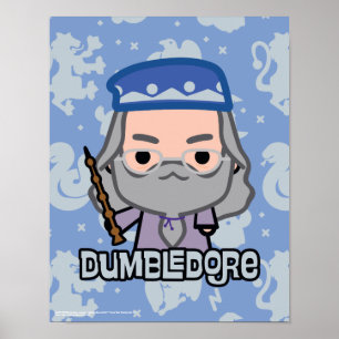 Pôster Arte de Personagem de Desenho do Dumbledore