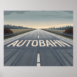 Poster Arte de Perspectiva de Estrada Infinita da Autobah