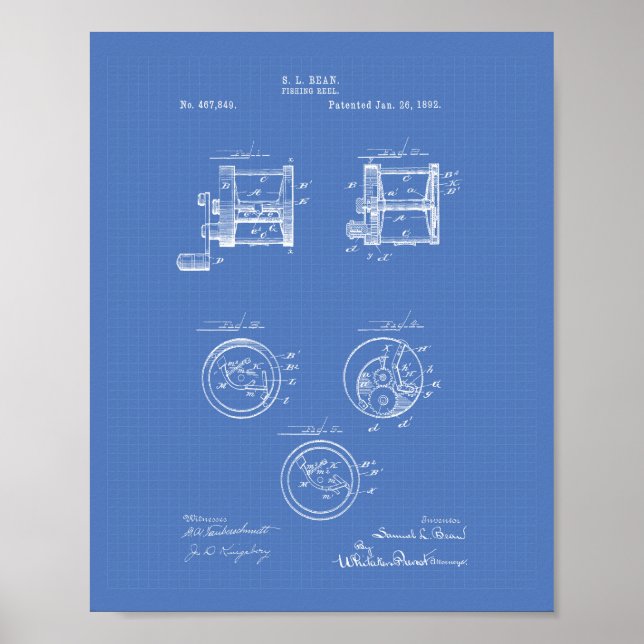 Pôster Arte de pesca do rolo 1892 (Frente)