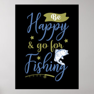 Poster Arte De Pesca Seja Feliz Para Pescar
