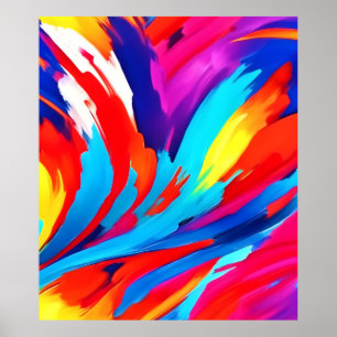Poster Arte de pinceladas coloridas