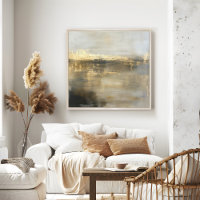 Arte de pintura de Abstrato Dourada de Cinza Escur