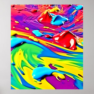 Poster Arte de Pintura Vibrante Giratória
