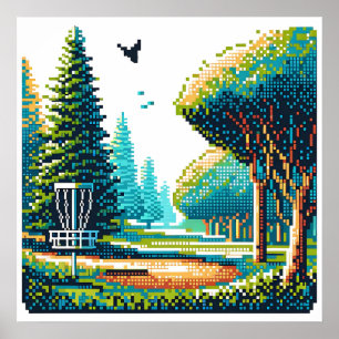 Poster Arte de Pixel de Golf de Disco