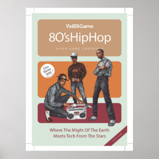 Poster Arte de pixel hip hop dos anos 80
