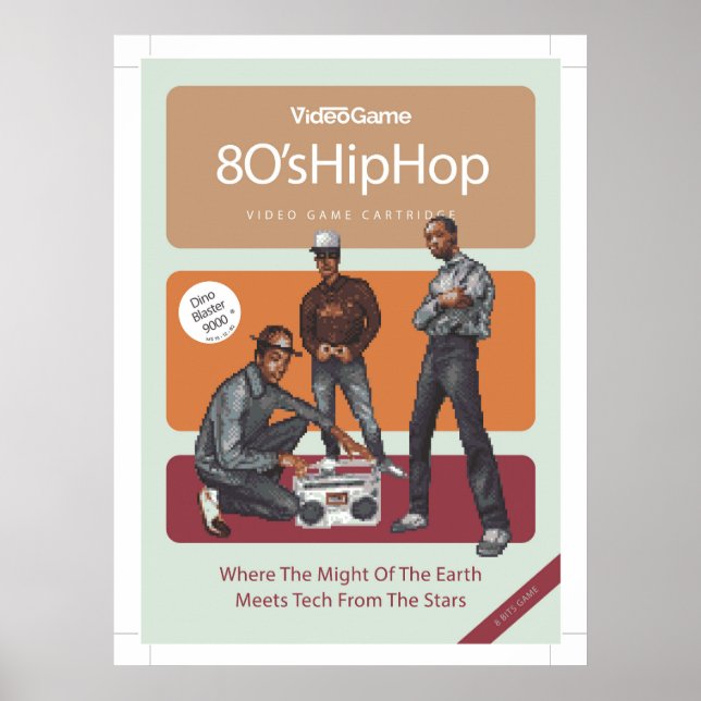 Poster Arte de pixel hip hop dos anos 80 (Frente)