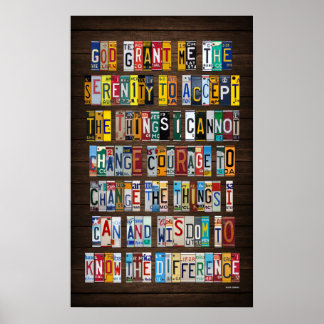 Poster Arte de Placa de Oração de Serenidade