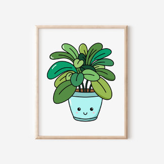 Poster Arte de Plantas Botânicas Cute Kawaii