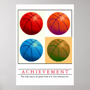 Poster Arte de Pop de Basquete Motivacional de Conquista
