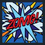 Poster Arte de Pop de Livro Retrópico de Divertimento ZOM<br><div class="desc">Um design inspirado na arte,  divertido,  legal e moderno dos quadrinhos,  que coloca o wham,  zap,  pow no seu dia. O presente perfeito para super-heróis,  seus amigos,  família ou como um presente para você mesmo. Desenvolvido pela ComicBookPop © em www.zazzle.com/comicbookpop*</div>
