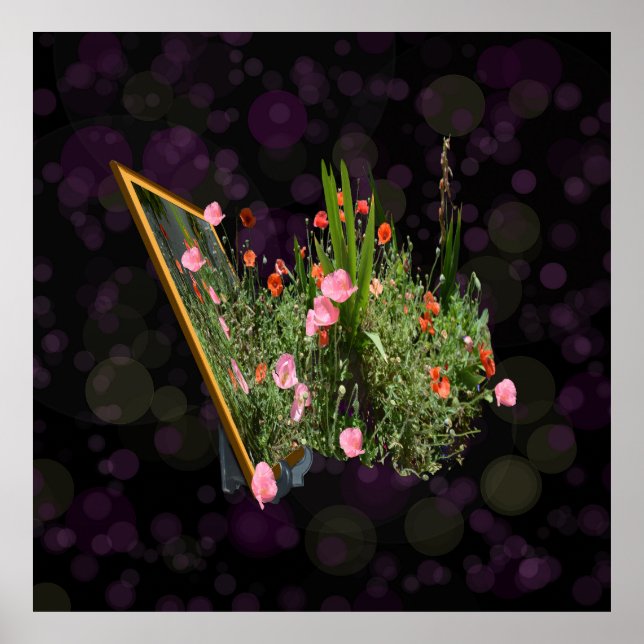 Poster Arte De Pop-out Rosa E Vermelha, (Frente)