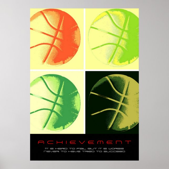 Pôster Arte de Pop para Esporte de Basquete com Desempenh (Frente)