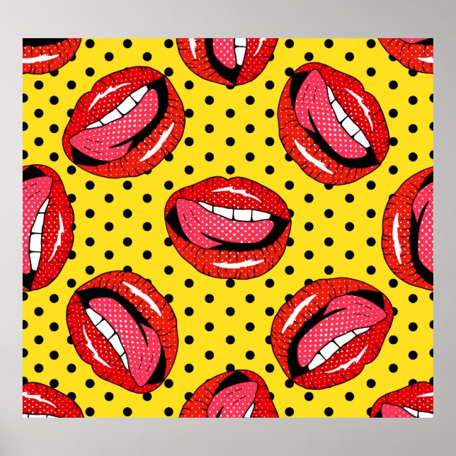 Poster Arte de Pop retrô: Crachás de patch de desenho (Frente)