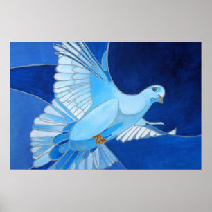 Pôster Arte De Portas Artísticas Em Azul Ceruliano