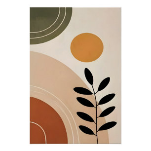 Pôster Arte de Poster Brilhante Botânico Abstrato