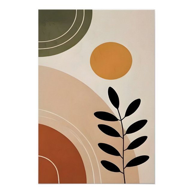 Pôster Arte de Poster Brilhante Botânico Abstrato (Frente)