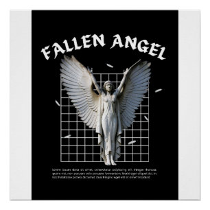 Pôster Arte de Poster Gótico de Anjo Caído Estética Sombr