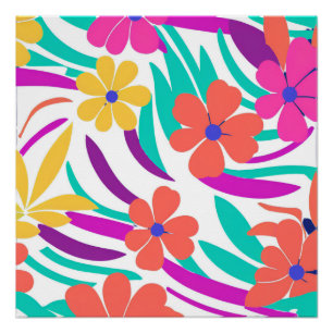 Pôster Arte de Primavera para Nostalgia Vibrante de Flor