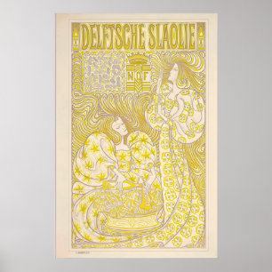 Poster Arte de propaganda Delftsche Slaolie Art Déco Vint