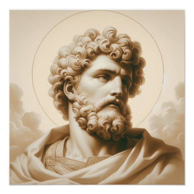 Pôster Arte de Proteção Religiosa de Christopher Trabalho (Frente)