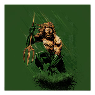 Pôster Arte de Quadrinhos Dinâmico do Guerreiro Tridente