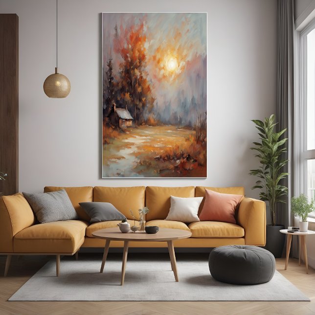 Pôster Arte de queda da paisagem da cabine de outono russ (Criador carregado)