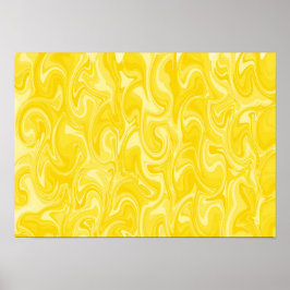 Poster Arte de Redemoinho Abstrato - Amarelo