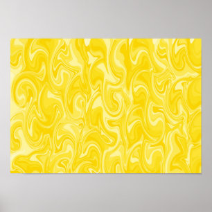 Poster Arte de Redemoinho Abstrato - Amarelo