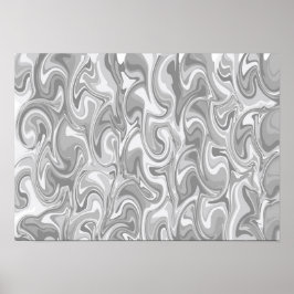 Poster Arte de Redemoinho Abstrato - Cinza