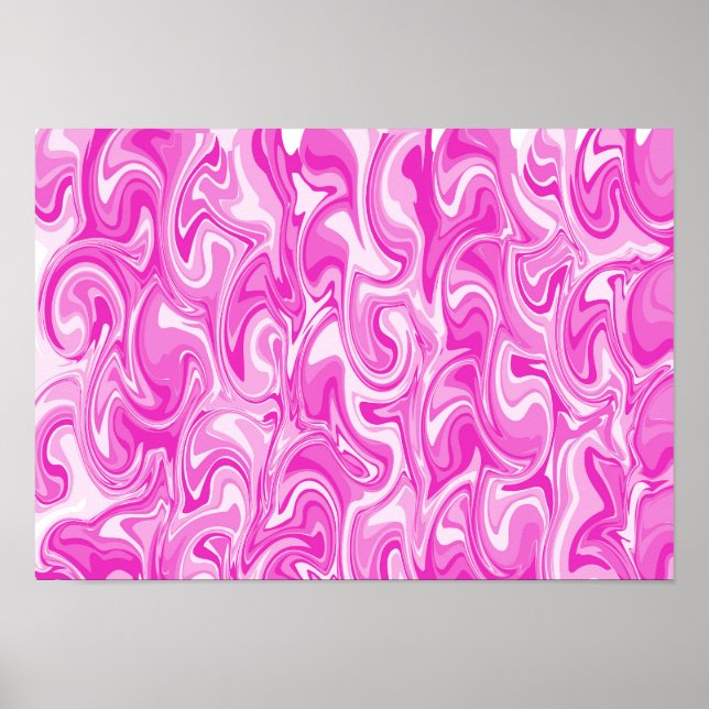 Poster Arte de Redemoinho Abstrato - Magenta (Frente)