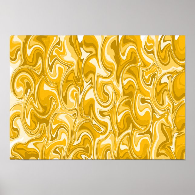 Poster Arte de Redemoinho Abstrato - Marrom (Frente)
