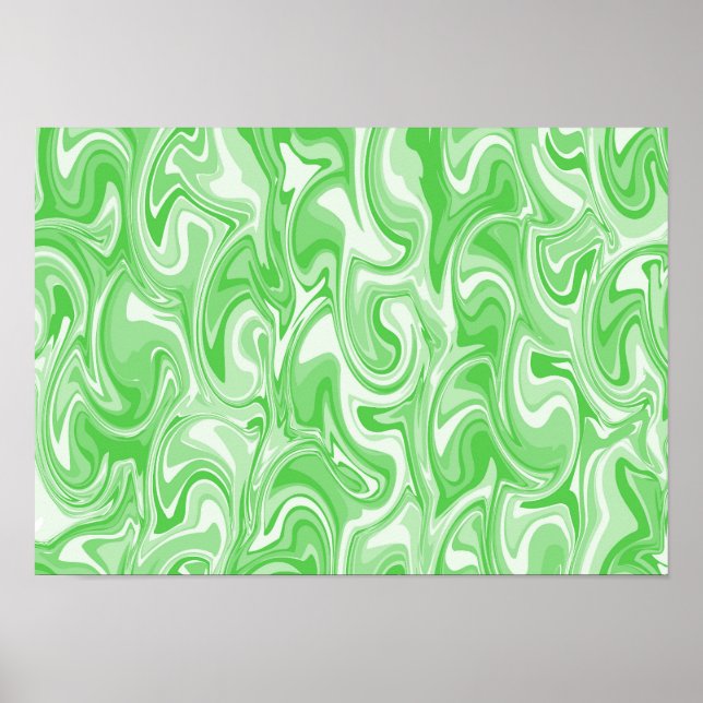 Poster Arte de Redemoinho Abstrato - Verde (Frente)