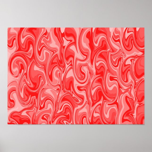 Poster Arte de Redemoinho Abstrato - Vermelho (Frente)