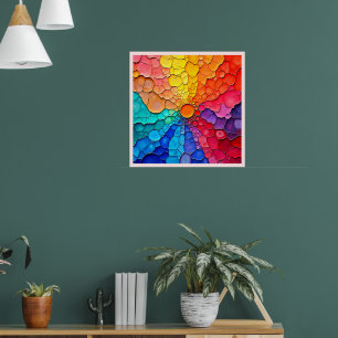 Poster Arte de Redemoinho de Roda de Cores Abstratas