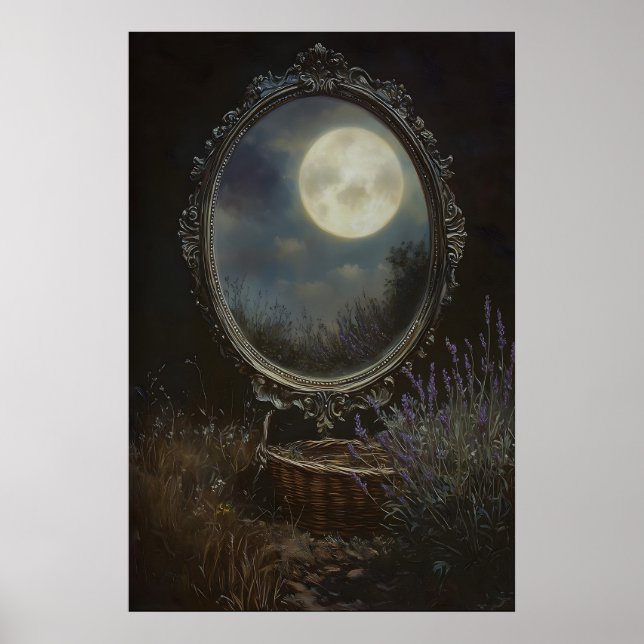 Poster Arte de Reflexão da Lua Mística Academia Sombria (Frente)