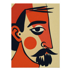 Pôster Arte de Retrato Abstrato