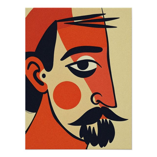 Pôster Arte de Retrato Abstrato (Frente)