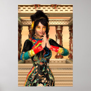 Poster Arte de retrato de fantasia da Imperatriz Chinesa