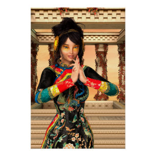 Pôster Arte de retrato de fantasia da Imperatriz Chinesa
