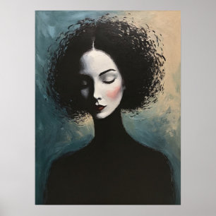 Poster Arte de retrato feminino elegante moderno