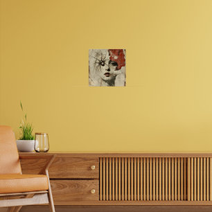 Poster Arte de retrato surrealista gótico vintage de aran