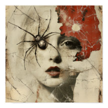 Arte de retrato surrealista gótico vintage de aran