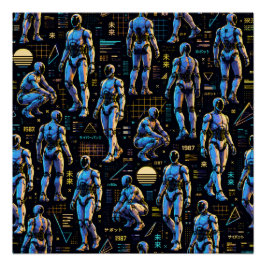 Pôster Arte de Robô Humanoide Futurista | Android de Ficç