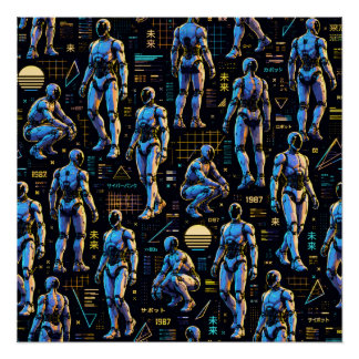 Pôster Arte de Robô Humanoide Futurista | Android de Ficç