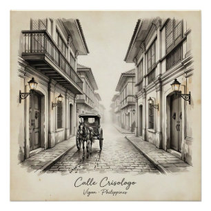 Pôster Arte de Rua da Calle Crisologo Vigan Patrimônio